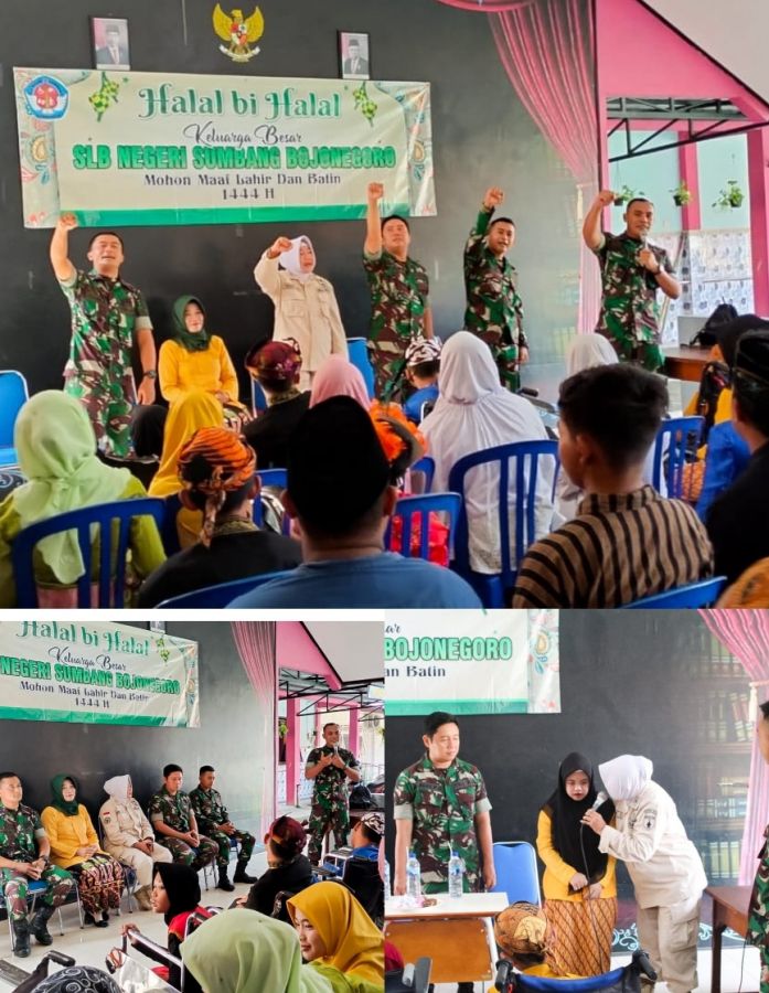 Sahabat Pelajar, Prajurit Kodim 0813 Bojonegoro bekali Siswa SLBN Sumbang dengan Bela Negara