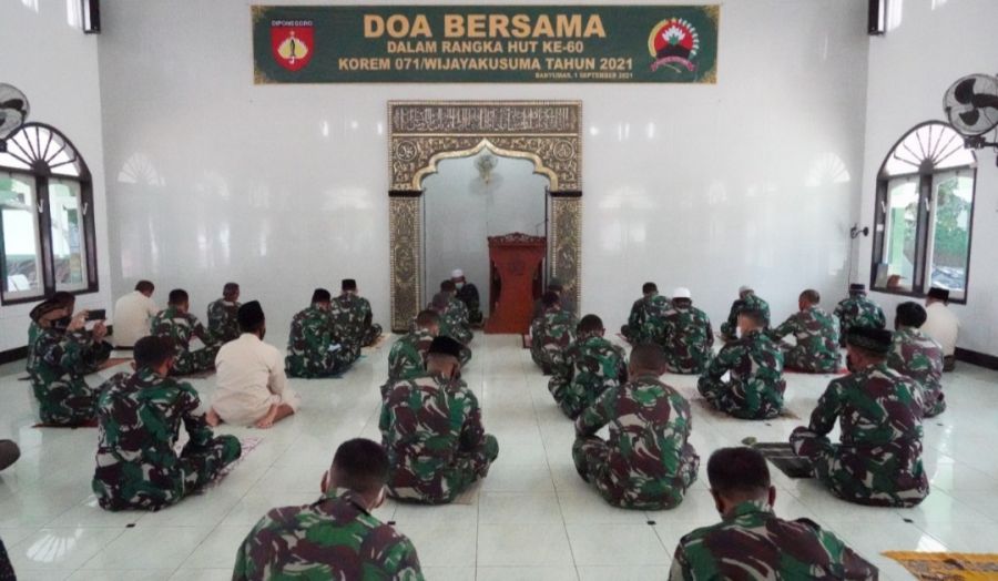 Sambut Hari Jadinya Ke-60, Korem 071/Wijayakusuma Gelar Doa Bersama