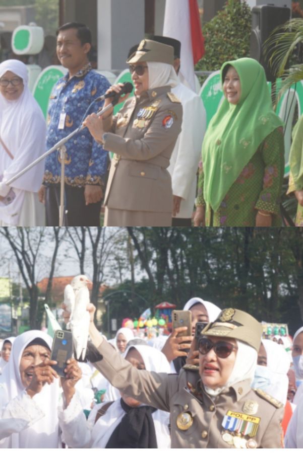 Sambut Ramadhan, Bupati Anna Berangkatkan Pawai Ta'aruf PAUD Bojonegoro 