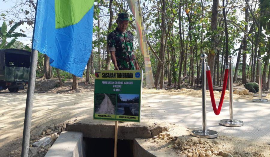 Sasaran tambahan berupa gorong gorong, rampung dikerjakan satgas TMMD 114 Kodim 0812 Lamongan