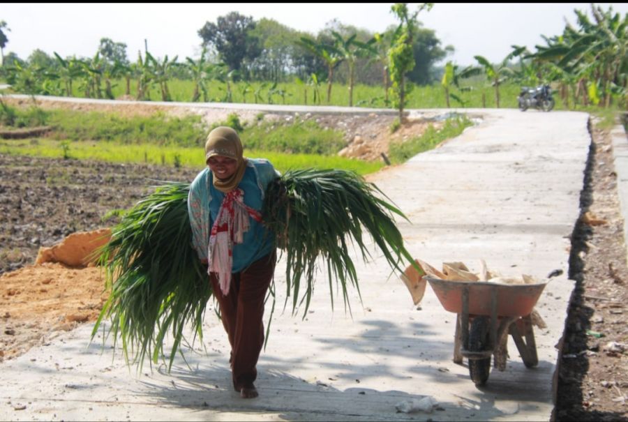 Senyum sumringah Pencari Rumput, jalanya mulus berkat program TMMD 114
