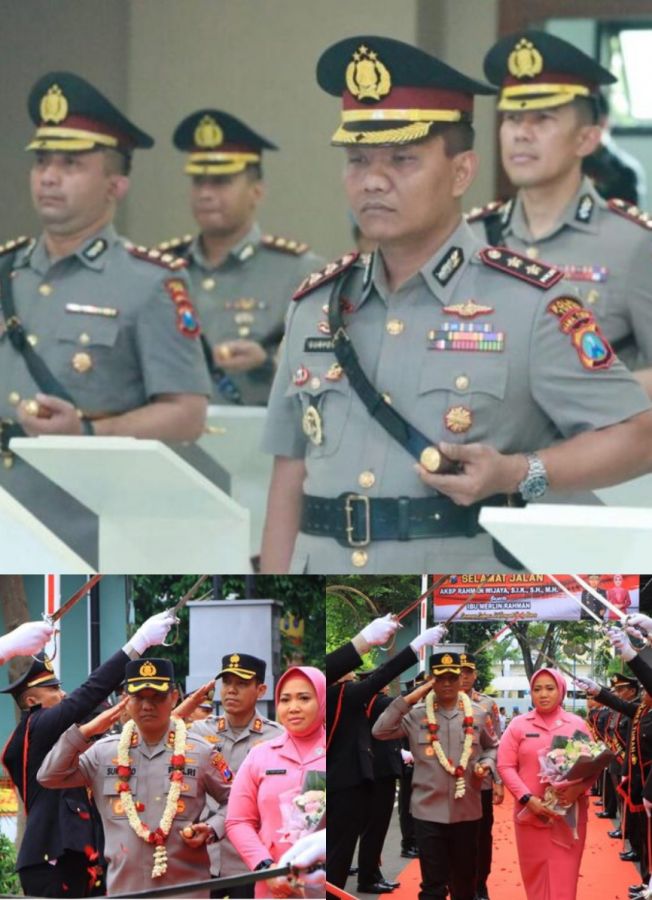 Serah Terima Jabatan, AKBP Suryono Gantikan AKBP Rahman Sebagai Kapolres Tuban