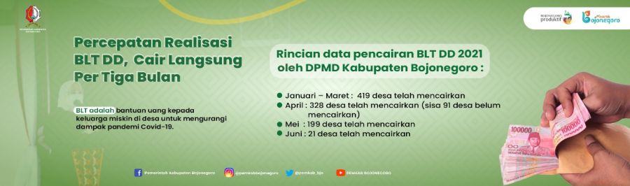 Sesuai Instruksi Bupati Bojonegoro, Realisasi BLT DD Cair Langsung Per Tiga Bulan