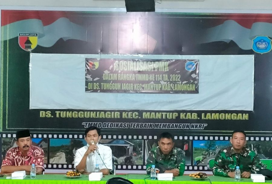 Sosialisasi PMK Dalam Program Nonfisik di TMMD ke 114 Kodim 0812 Lamongan