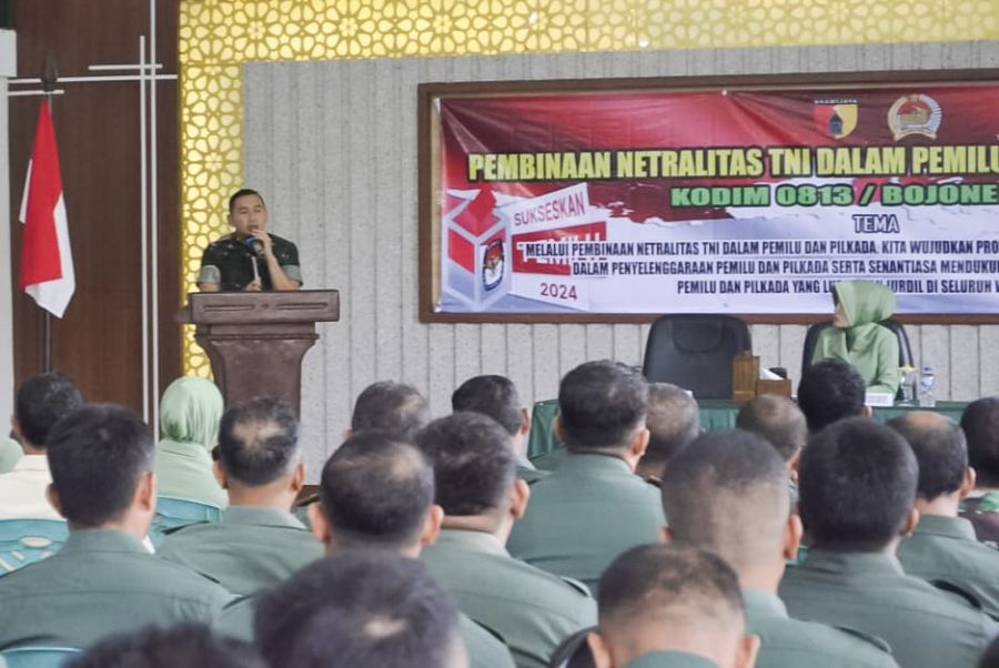 Sukseskan Pemilu dan Pilkada 2024, Kodim Bojonegoro gelar Pembinaan Netralitas TNI