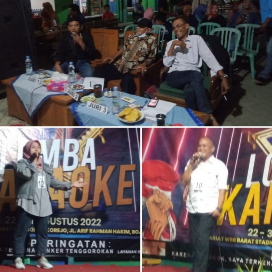 Tiga Juri Lomba Karaoke Gebyar Kemerdekaan RI Ke 77 di Sukorejo yang Bertalenta