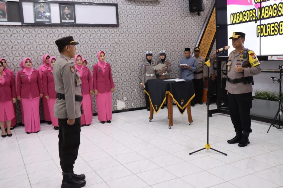 Tiga PJU di  Polres Bojonegoro Resmi Diganti
