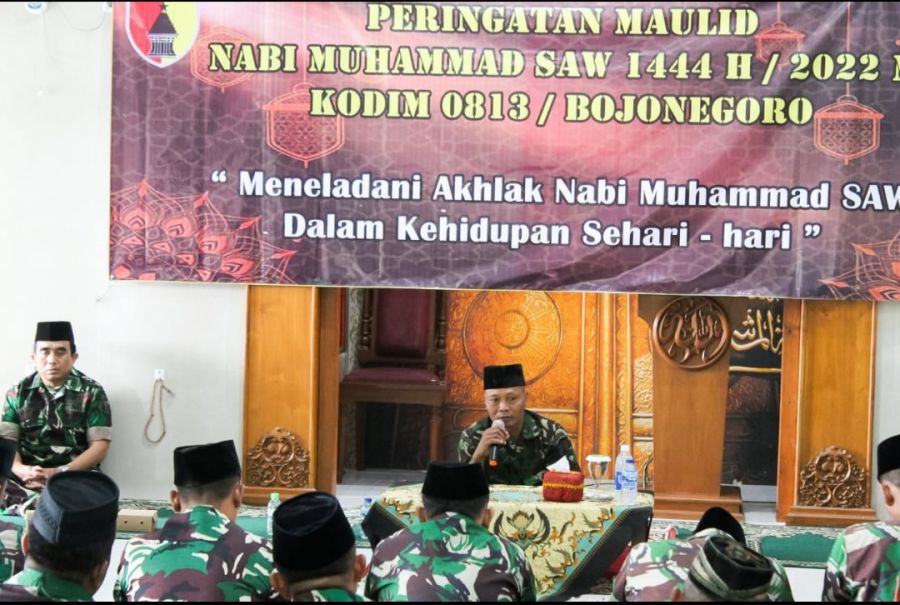 Tingkatkan Keimanan, Kodim 0813 Bojonegoro Peringati Maulid Nabi Muhammad SAW
