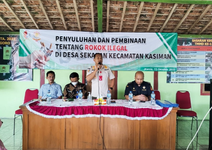 TMMD 115, Pemkab Bojonegoro Gelar Penyuluhan Tentang Rokok Ilegal