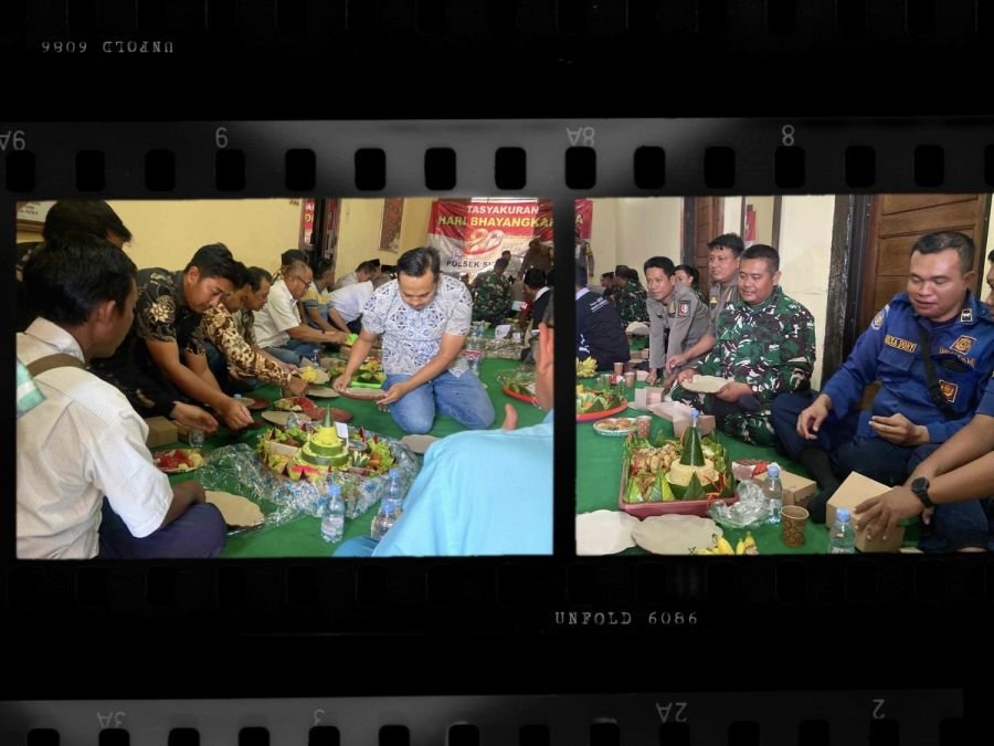 Tumpeng Menjadi Simbol Kesederhanaan Tasyakuran Hari Bhayangkara di Sumberrejo