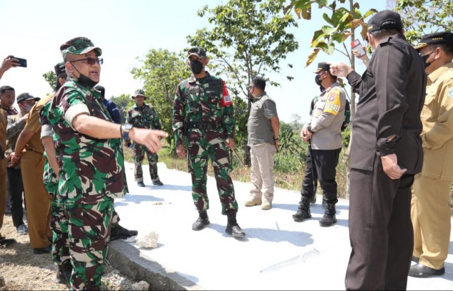 Danrem 082, Pamen Ahli bidang OMP, Dandim 0812 beserta jajaran Muspida Lamongan Tinjau Lokasi