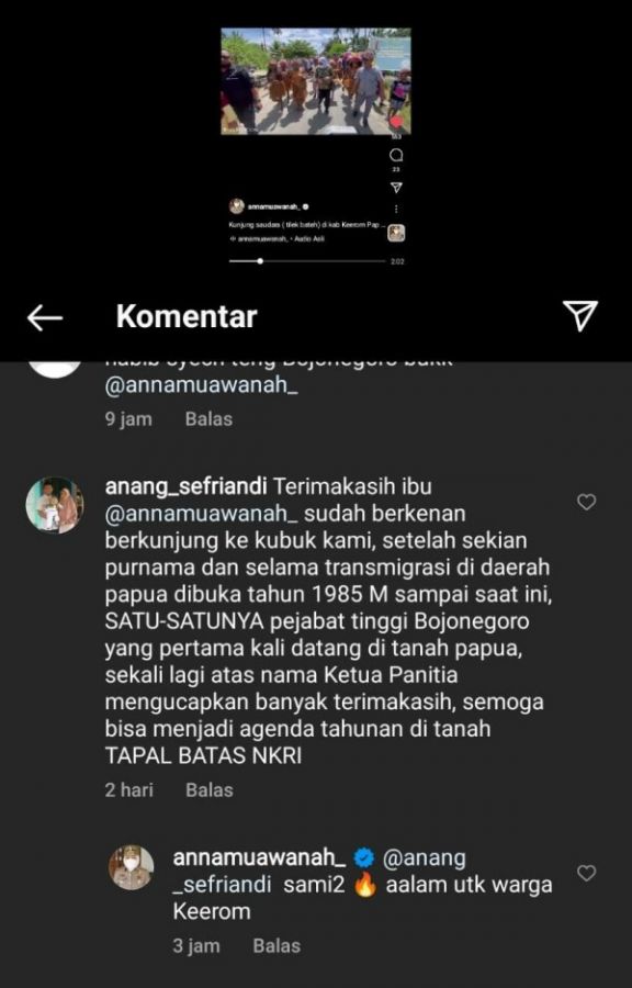 Warga Bojonegoro di Papua Sambut Hangat dan Berharap Kehadiran Bupati Anna Jadi Agenda Rutin