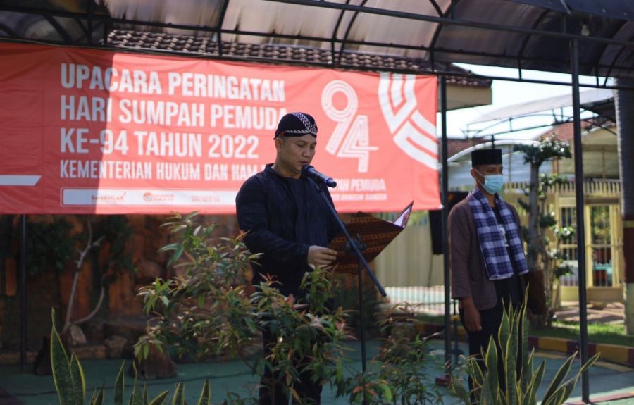 WBP dan Seluruh Petugas Lapas Bojonegoro Ikuti Upacara Peringatan Hari Sumpah Pemuda Ke-94