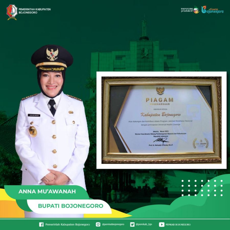 Wujud Komitmen Layanan Kesehatan Berkelanjutan, Pemkab Bojonegoro Raih UHC Awards 2023