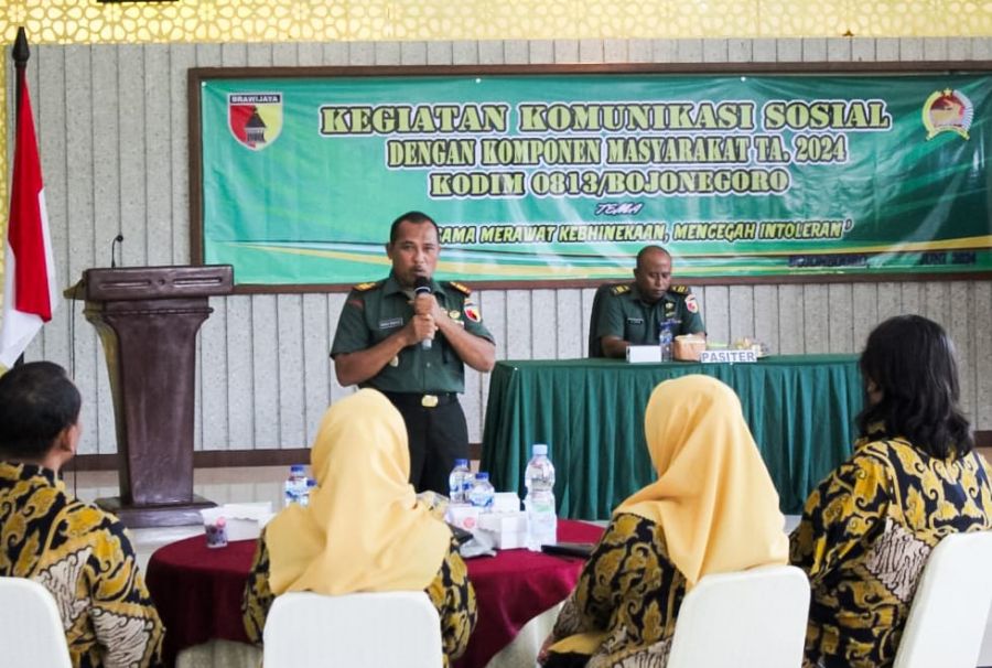 Wujudkan Hubungan yang Harmonis, Kodim 0813 Bojonegoro gelar Komsos dengan Komponen Masyarakat