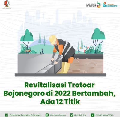Bertambah 12 Titik Revitalisasi Trotoar Bojonegoro di Tahun 2022 