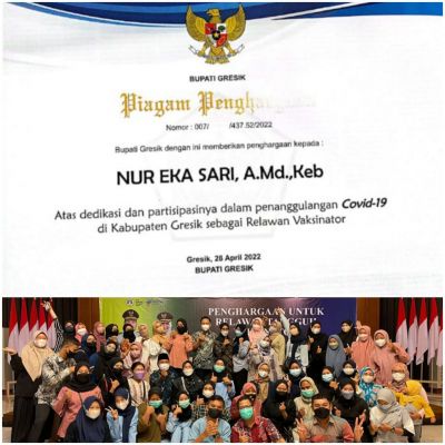Seluruh Relawan Gresik Tanguh dan Nakes Kabupaten Gresik Jawa Timur Dapat Penghargaan